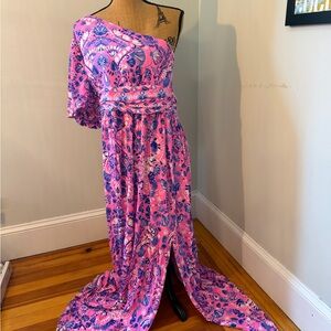 Lilly Pulitzer Pink and Blue Asymmetrical Dress
